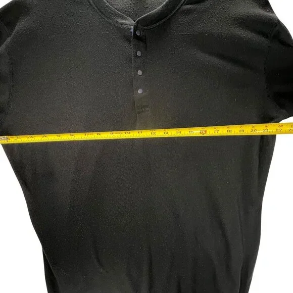 Vtg Patagonia Capilene Black Henley Shirt Snap Large Base Layer Long Sleeve USA - Picture 8 of 9
